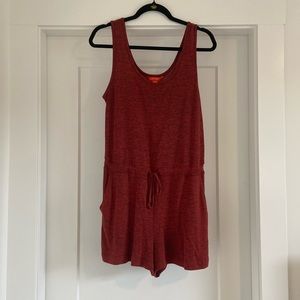 Joe Fresh Romper, with Pockets, Size M, Red/Orange